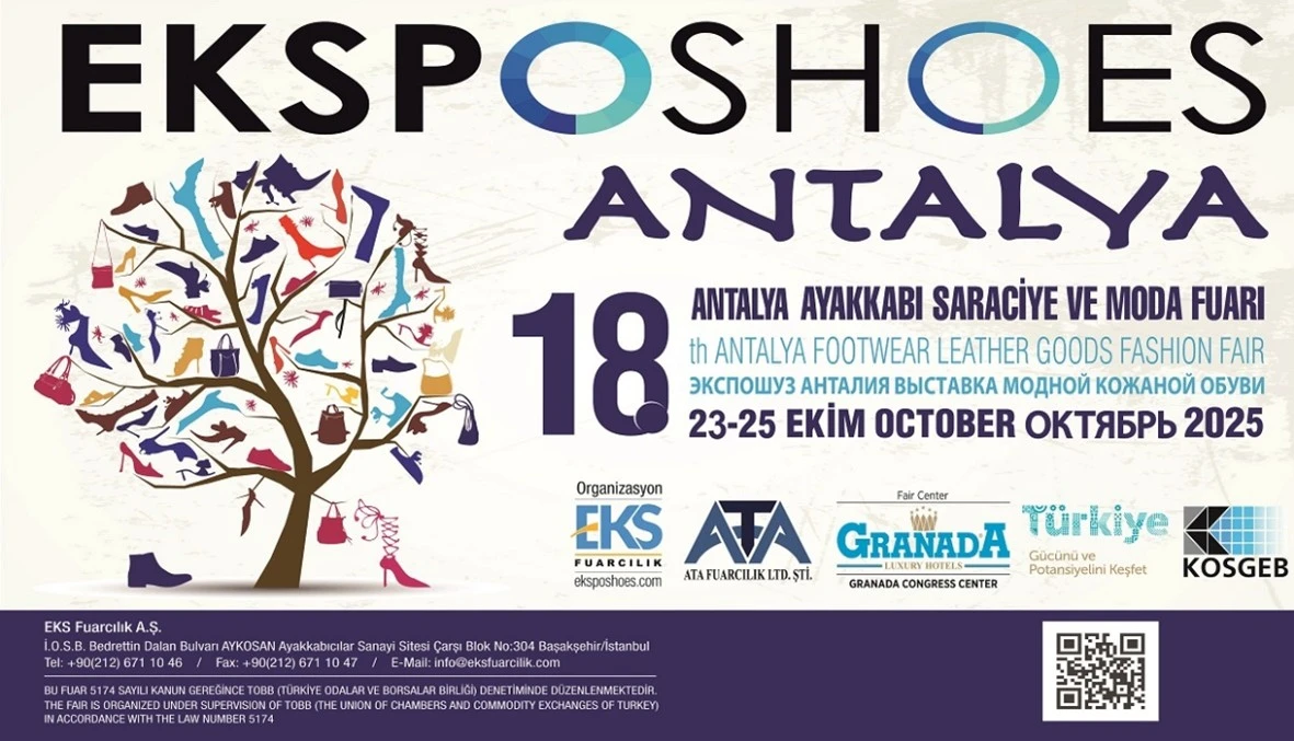 پوستر نمایشگاه کفش، محصولات چرمی و مد آنتالیا (Eksposhoes Antalya)
