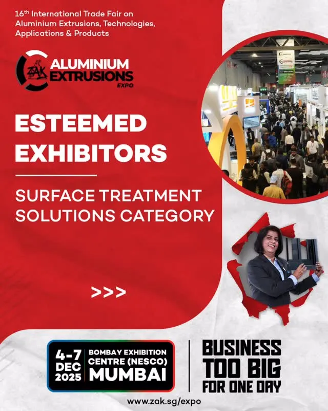 پوستر نمایشگاه اکستروژن آلومینیوم زک بمبئی Aluminium Extrusions Expo Mumbai