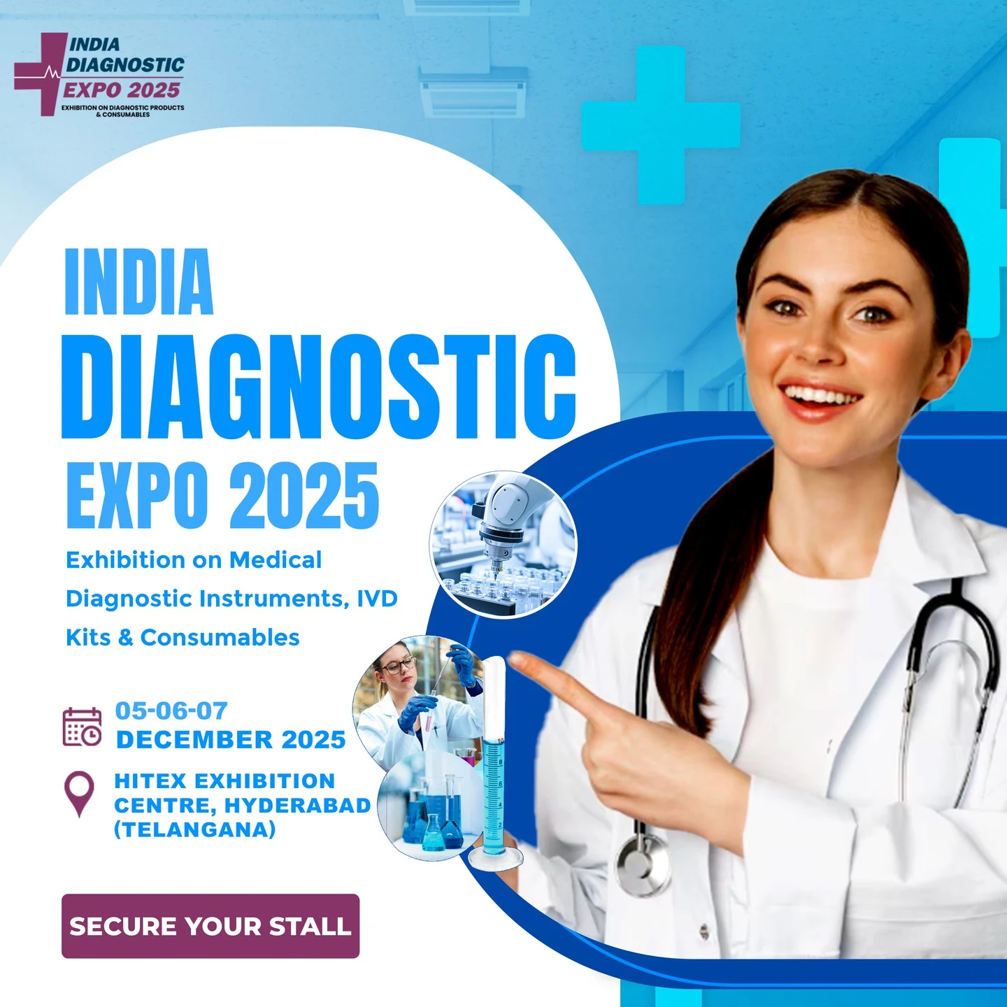 پوسترنمایشگاه تجهیزات و فناوریهای تشخیصی هند India Diagnostic Expo Hyderabad