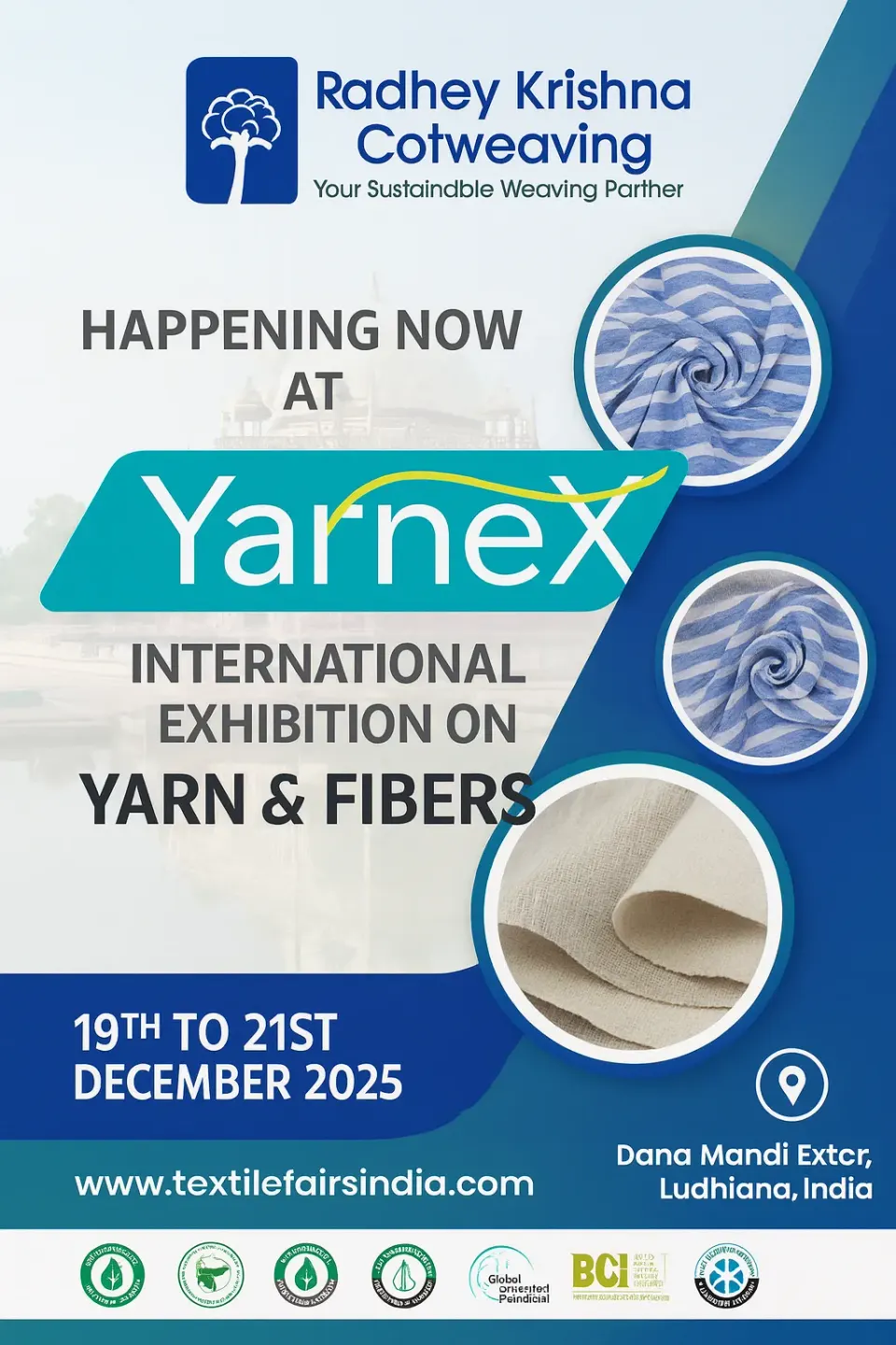 پوستر نمایشگاه بینالمللی نخ و الیاف نساجی یارن اکس لودهیانا (YARNEX Ludhiana)