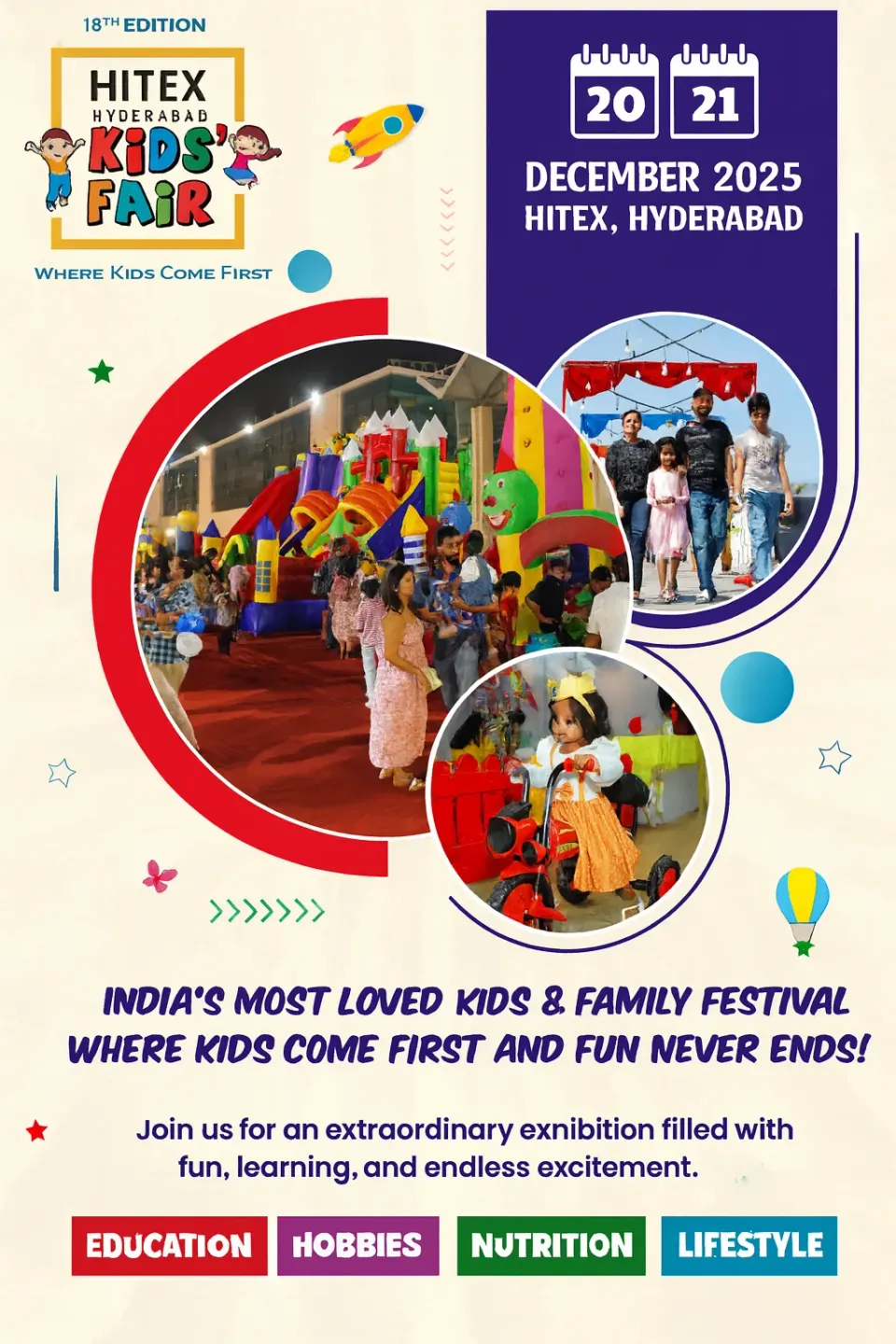 پوستر نمایشگاه کودکان حیدرآباد (Hyderabad Kids’ Fair)